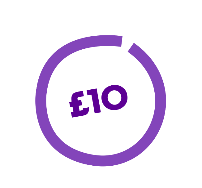 Donate ten pounds graphic