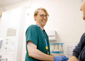 Male nurse and patient
