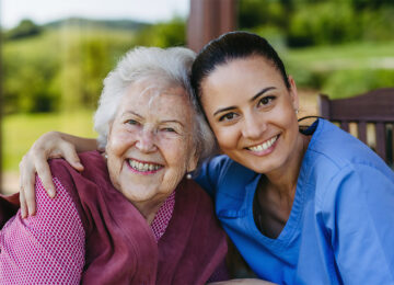 Older lady and her carer