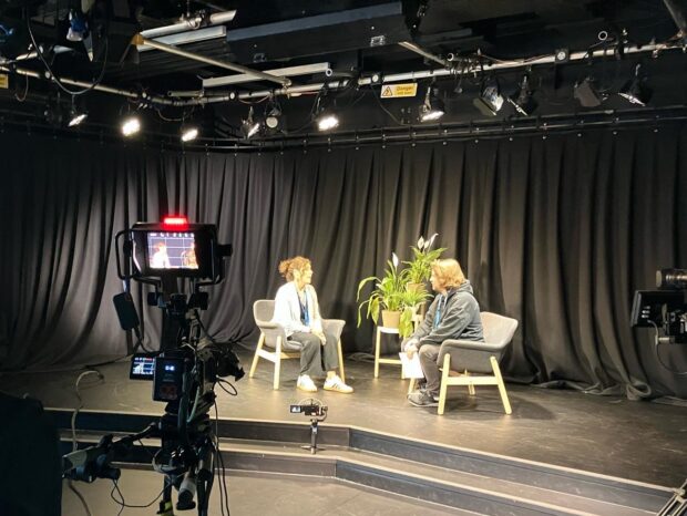 Being filmed for Open Up Video