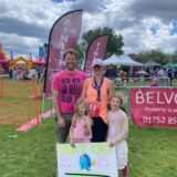 Picture of Jo and her family after the run.