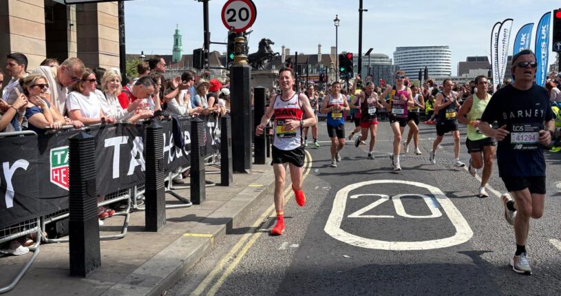 Dan running at the London Marathon