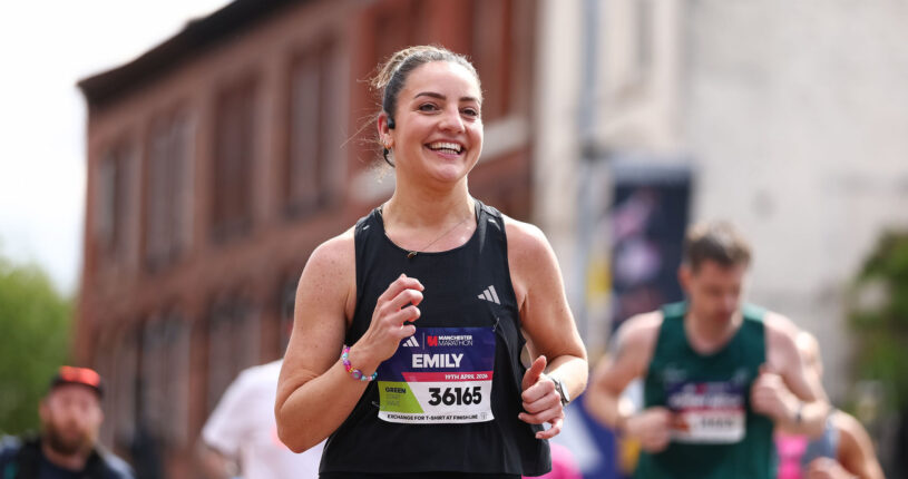A runners at the Manchester Marathon.